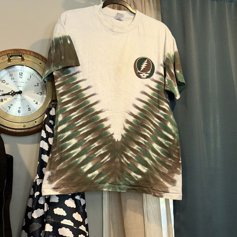 Vtg. 1996 Grateful Dead Band Tie Dye Shirt L Green And Brown 30 Anniversary